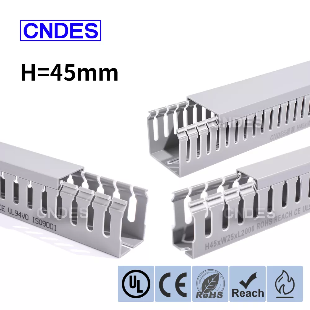 کانال پوشش سیم پی وی سی شیاردار با ارتفاع 45 میلی متر