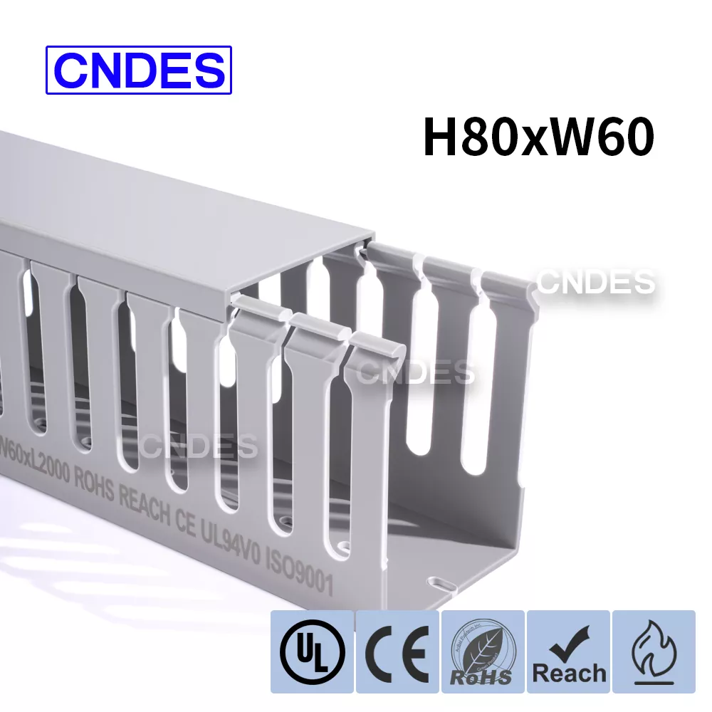 کانال سیم کشی پی وی سی شکاف دار 80×60 فهرست شده