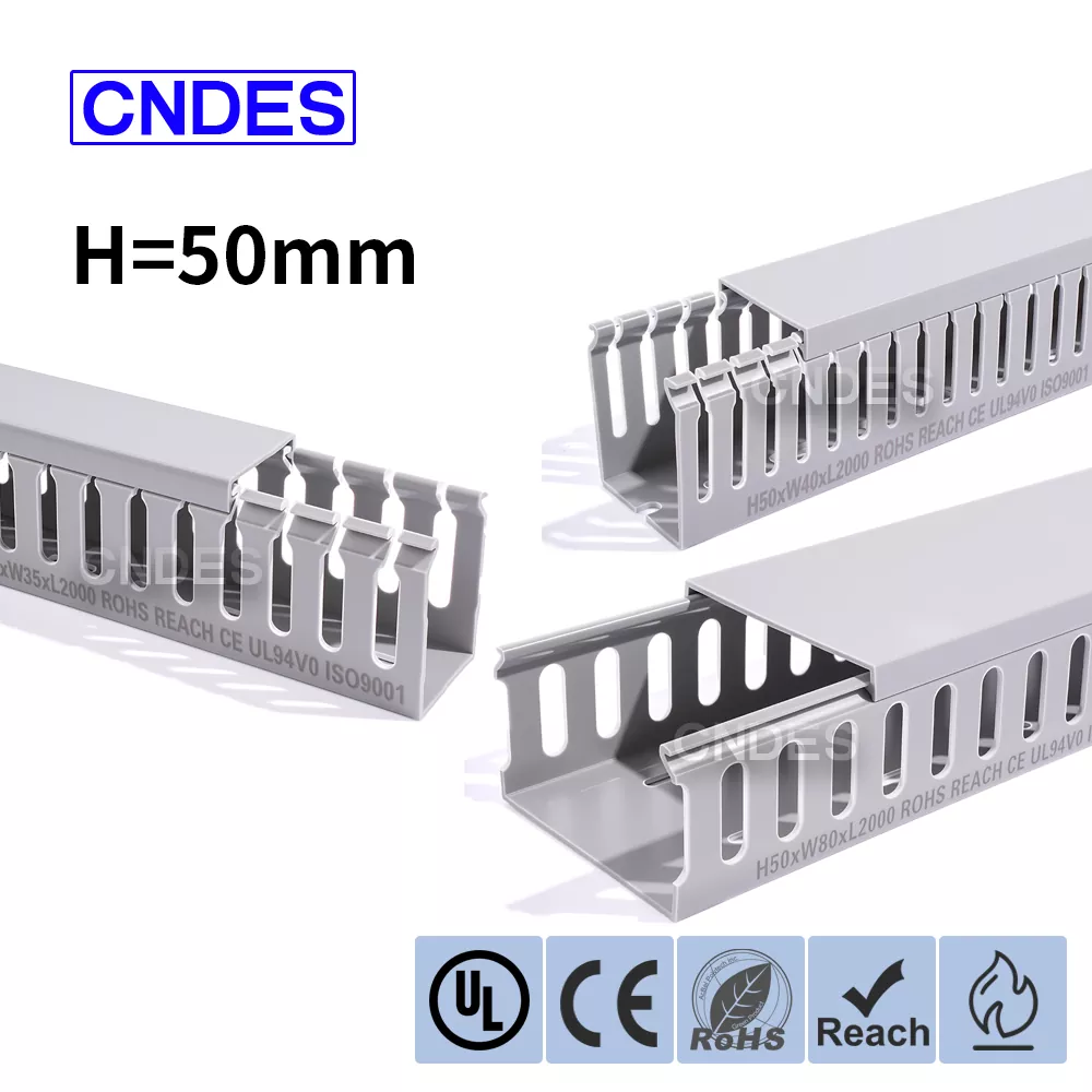 کانال سیم کشی پانل پی وی سی شیاردار با ارتفاع 50 میلی متر