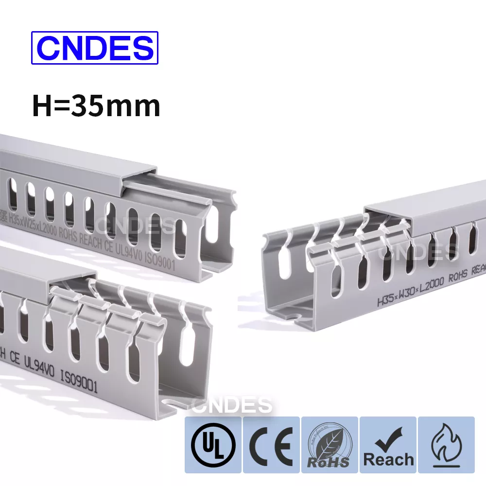 کانال مسیریابی سیم پی وی سی شیاردار با ارتفاع 35 میلی متر